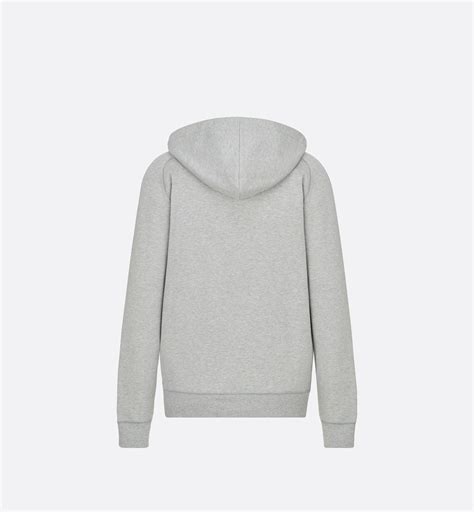 Oversized Dior Oblique Hooded Sweatshirt Gray Cotton Fleece